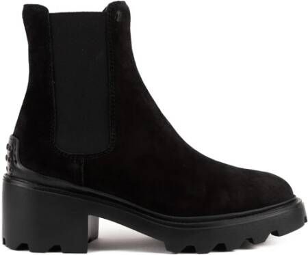 TOD'S Zwarte platte schoenen van suède Black Dames