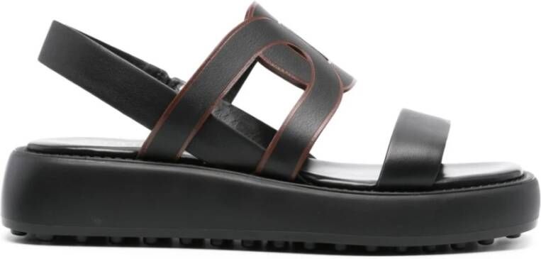 TOD'S Zwarte Sandalen met 3 5 cm Hak Black Dames