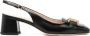 TOD'S Zwarte Sandalen met Kettingdetail Vierkante Neus Black Dames - Thumbnail 1