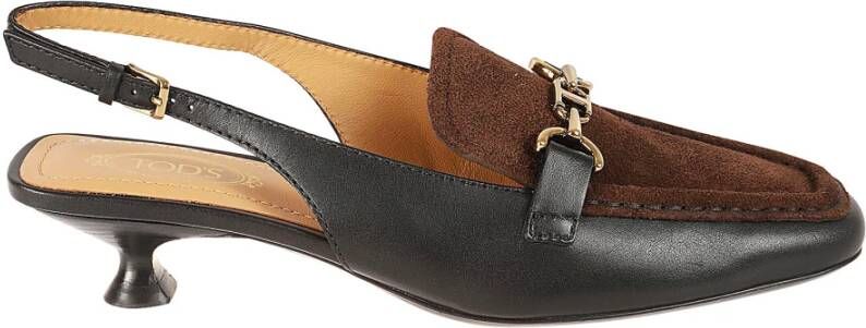 TOD'S Zwarte sandalen met Moc. Ch Morsetto Black Dames