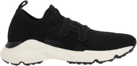 TOD'S Zwarte Slip-On Sneakers met Ketting Patch Black Dames