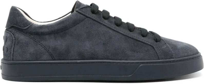 TOD'S Zwarte Suède Sneakers met Logodetail Black Heren