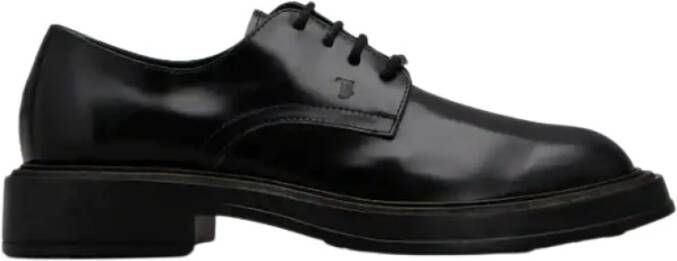 TOD'S Zwarte Veterschoenen van Leer Black Heren