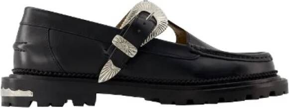 Toga Pulla Leather flats Black Dames