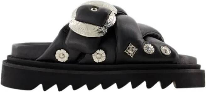 Toga Pulla Leather flats Black Dames