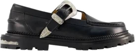 Toga Pulla Leather flats Black Dames