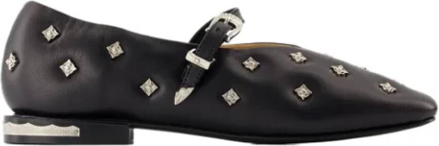 Toga Pulla Leather flats Black Dames