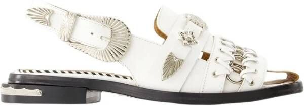 Toga Pulla Witte Leren Open Puntige Sandalen White Dames