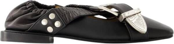 Toga Pulla Zwarte Leren Ballerina Black Dames