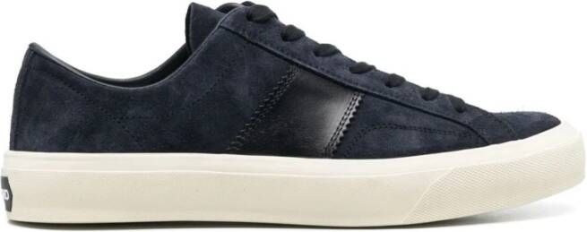 Tom Ford Blue Cream Low Top Sneakers Blue Heren