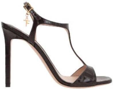 Tom Ford Bruine Krokodillenprint Leren Sandalen Brown Dames