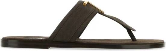 Tom Ford Bruine Leren Sandalen Stijlvolle Herenschoenen Brown Heren