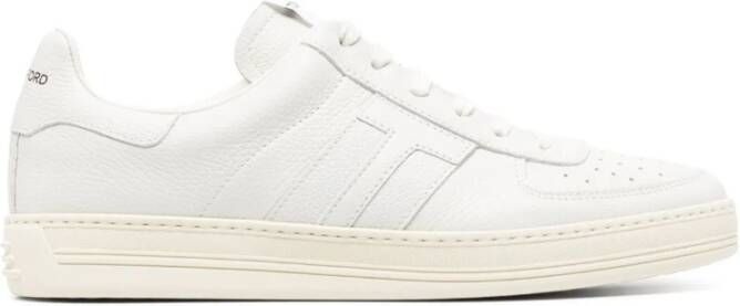 Tom Ford Leren Logo Sneakers Mannen Italië White Heren