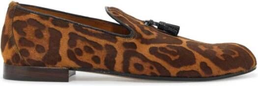 Tom Ford Dierenprint Kalveren Mocassins met Kwastjes Brown Heren