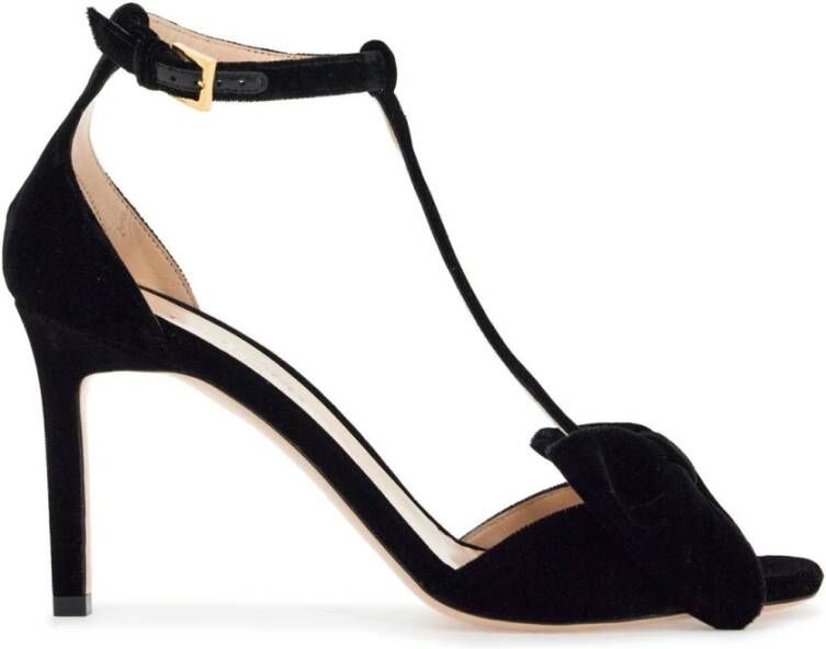 Tom Ford Elegante Zwarte Viscose Sandalen met Gouden Gesp Black Dames