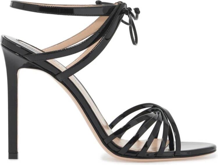 Tom Ford Glanzende Criss-Cross Leren Sandalen Black Dames