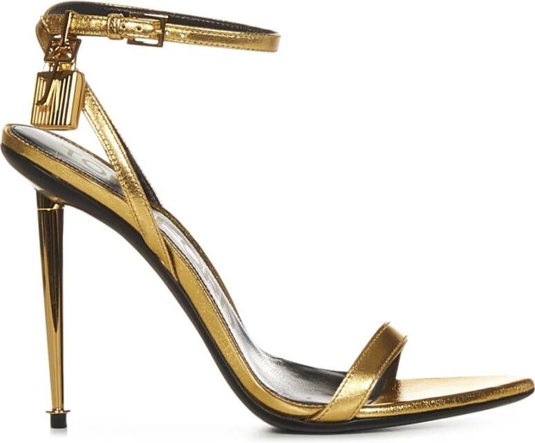 Tom Ford Gouden Spike Hiel Sandalen Upgrade Yellow Dames