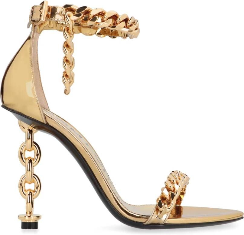 Tom Ford Goudkleurige sculpturale hak sandalen Yellow Dames