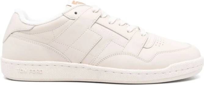 Tom Ford Grijze Sneakers met Kalfsleren Design Gray Heren