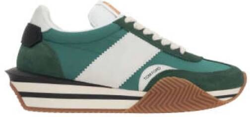 Tom Ford Groene lage sneakers met contrastband Multicolor Heren