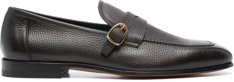 Tom Ford Italiaanse Leren Gesp Loafers Brown Heren