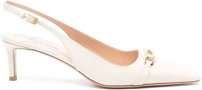 Tom Ford Ivoor Witte Leren Slingback Hakken Beige Dames