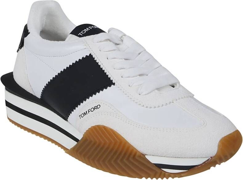 Tom Ford James Low Top Sneakers Wit Zwart Crème White Heren