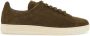 Tom Ford Khaki Suède Lage Sneakers Green Heren - Thumbnail 1