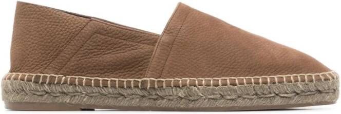 Tom Ford Leren Espadrilles Brown Heren