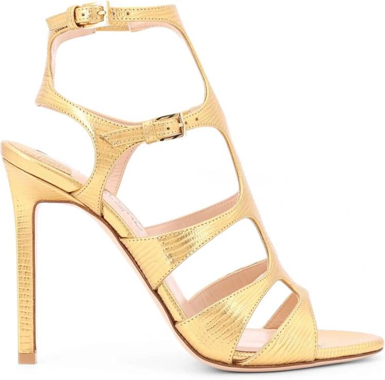 Tom Ford Leren sandalen met krokodillenprint Yellow Dames