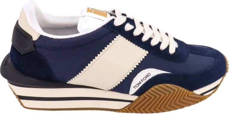 Tom Ford Luxe Nylon en Suède Sneakers Blauw Heren