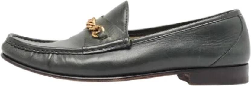 Tom Ford Pre-owned Leather flats Green Dames