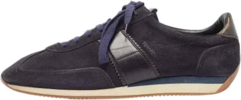 Tom Ford Pre-owned Leather sneakers Blue Heren