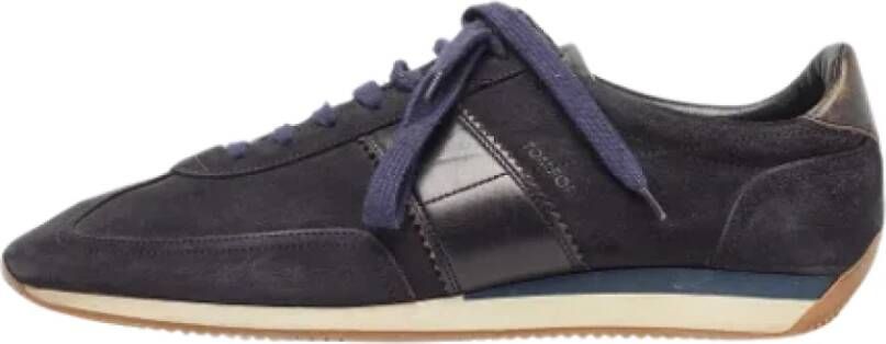 Tom Ford Pre-owned Suede sneakers Blue Heren