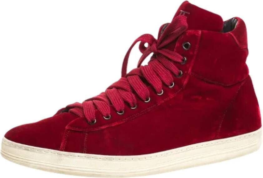 Tom Ford Pre-owned Velvet sneakers Red Heren