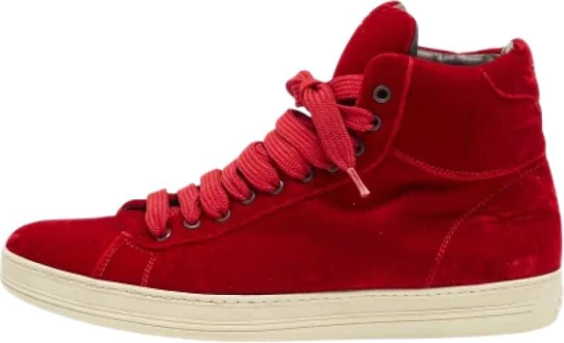 Tom Ford Pre-owned Velvet sneakers Red Heren