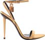 Tom Ford Puntige Metalen Hangslot Leren Sandalen Yellow Dames - Thumbnail 1