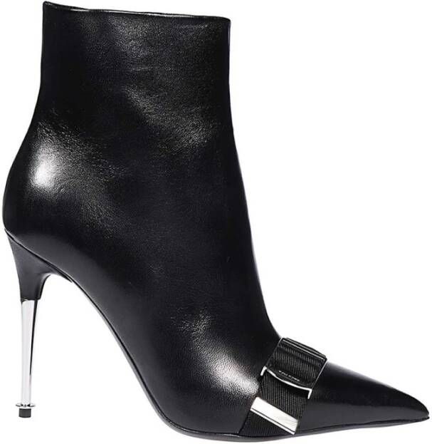 Tom Ford Puntige Neus Leren Enkellaarzen Stiletto Black Dames