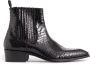 Tom Ford Python Print Leren Laars Black Heren - Thumbnail 1