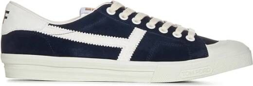 Tom Ford Blauwe Sneakers met Vetersluiting Blauw Heren