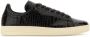 Tom Ford Zwarte Leren Sneakers met Gouden Logo Black Heren - Thumbnail 1