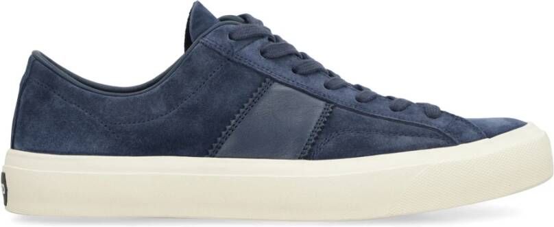 Tom Ford Suede Casual Sneakers Blue Heren