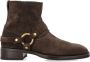 Tom Ford Suède Harnaslaarzen Gesloten Hout Aw24 Brown Heren - Thumbnail 1