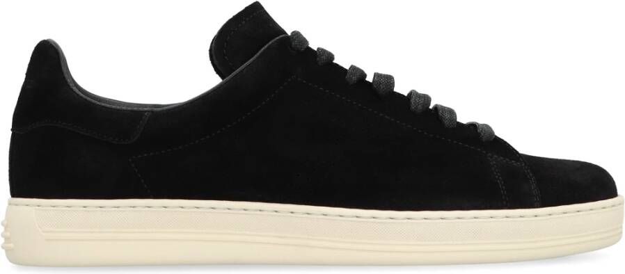 Tom Ford Suede Sneakers met Ronde Neus Black Heren