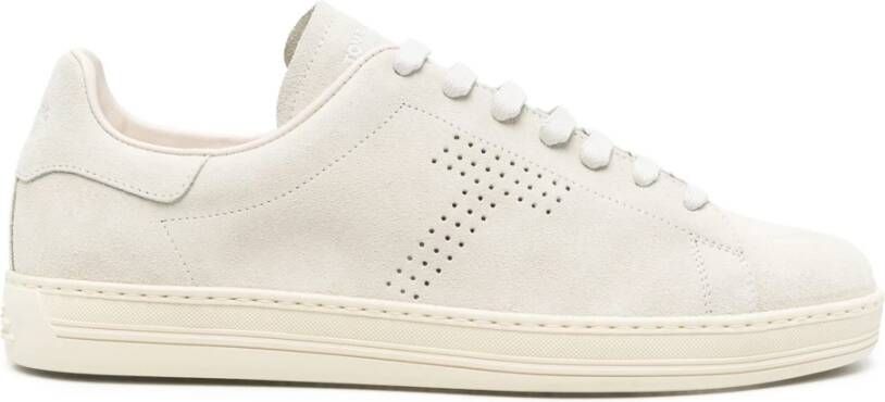 Tom Ford Suede Sneakers met Rubberen Zool Beige Heren