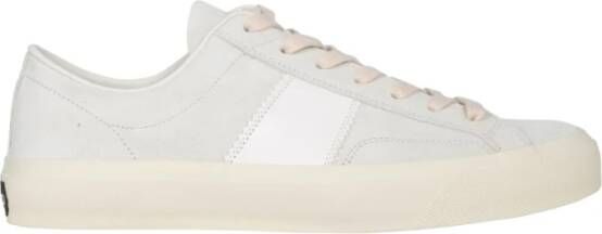 Tom Ford Ivoren suede cambridge sneakers Wit Heren