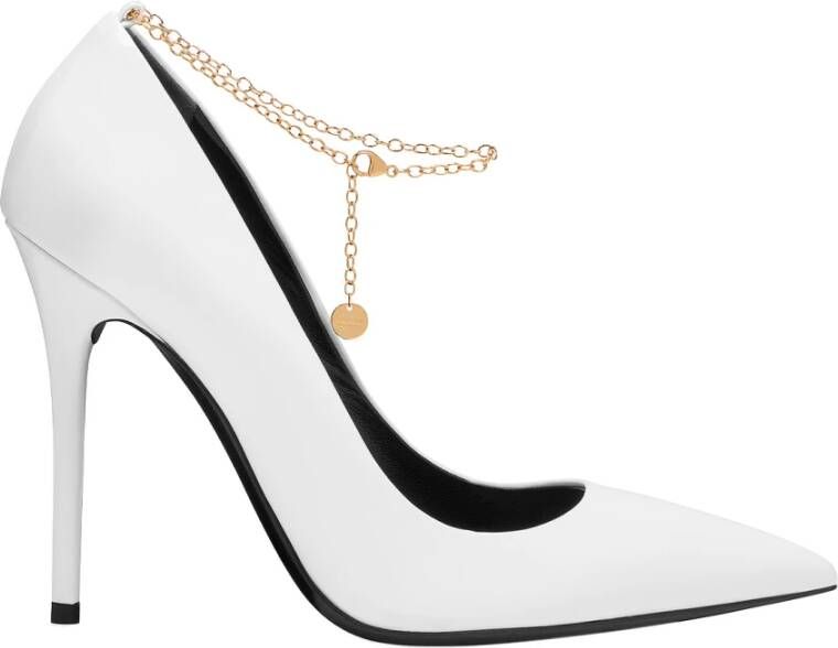 Tom Ford Witte Lakleren Dcollet Pumps White Dames