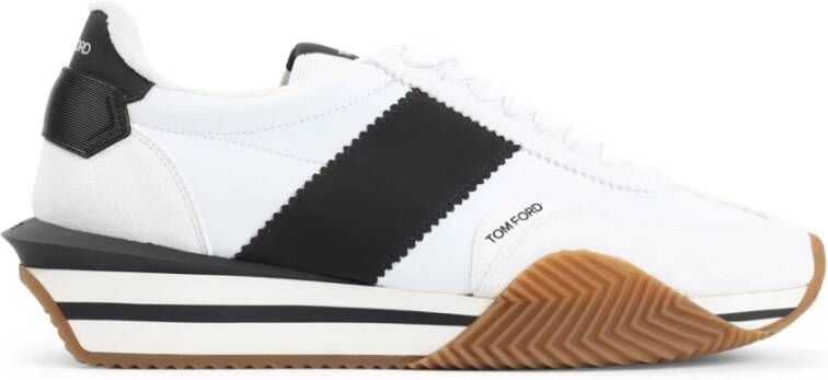 Tom Ford Leren lage sneakers met contrasterende inzetstukken Multicolor Heren