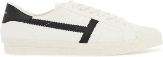 Tom Ford Witte Leren Velcro Lage Sneakers White Heren