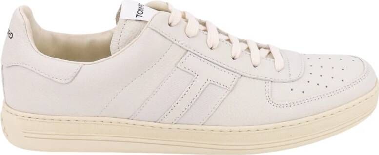 Tom Ford Witte Leren Veterschoenen Aw23 White Heren